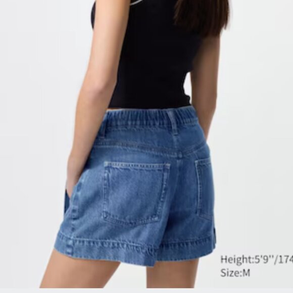 NWT Uniqlo Women's XXS Drapey Denim Skort Asymmetrical Blue Stretch - Picture 15 of 16